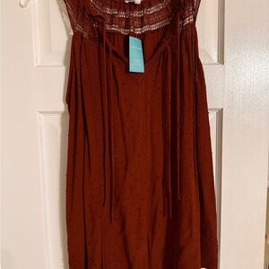 Chic Rust Sleeveless Top